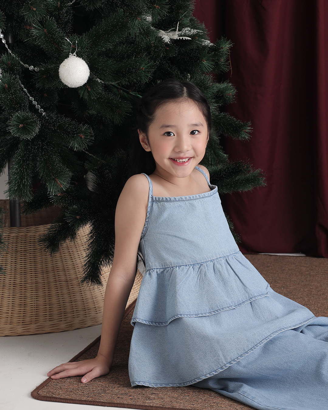 Karin Top Kids | Sleeveless Top Baju Denim Anak Perempuan | Usia 1-8 Tahun | Atasan Ruffle Jeans Anak Perempuan | Fashion Anak | TutuKids