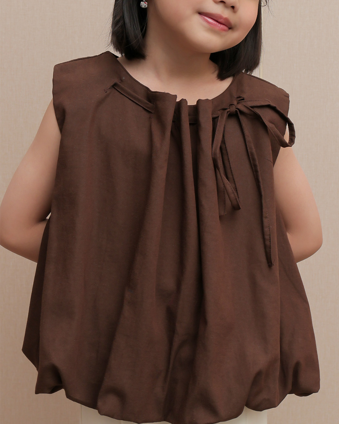 Mila Tank Top Kids | Blouse Tank Top Serut Fashion Anak Perempuan | Atasan Balloon Sleeveless Casual Round Neck | Usia 1-8 Tahun | TutuKids