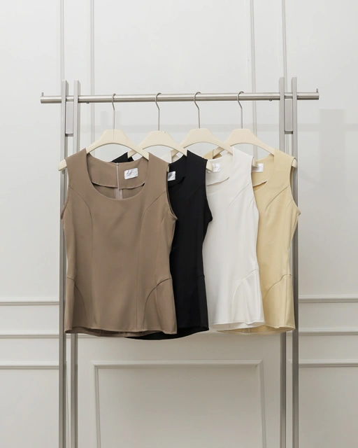 [Tutuloph] Maisy Tank Top | Atasan Sleeveless Round Neck | Tanktop Wanita Casual Elegan Big Size