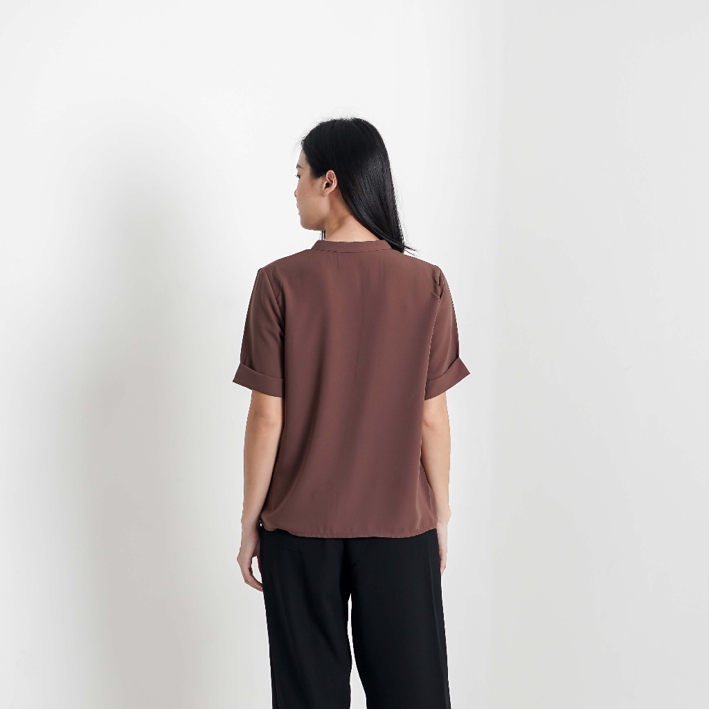 [Tutuloph] Jodi Shirt | Kemeja Lengan Pendek Casual Top | Fashion Wanita Jumbo Normal Bigsize