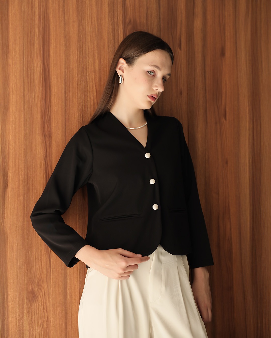 [Tutuloph] Ayla Blouse | Blouse Kantong Wanita Lengan Panjang | Outer Kancing Lengan Panjang Casual Fashion Normal Bigsize