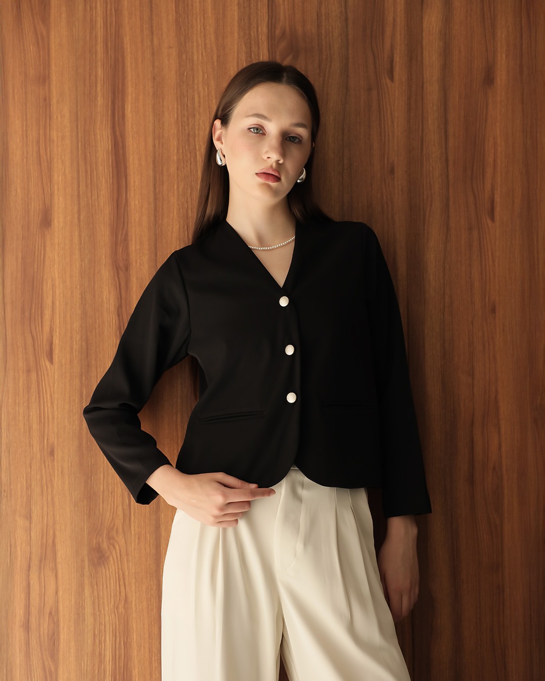 [Tutuloph] Ayla Blouse | Blouse Kantong Wanita Lengan Panjang | Outer Kancing Lengan Panjang Casual Fashion Normal Bigsize