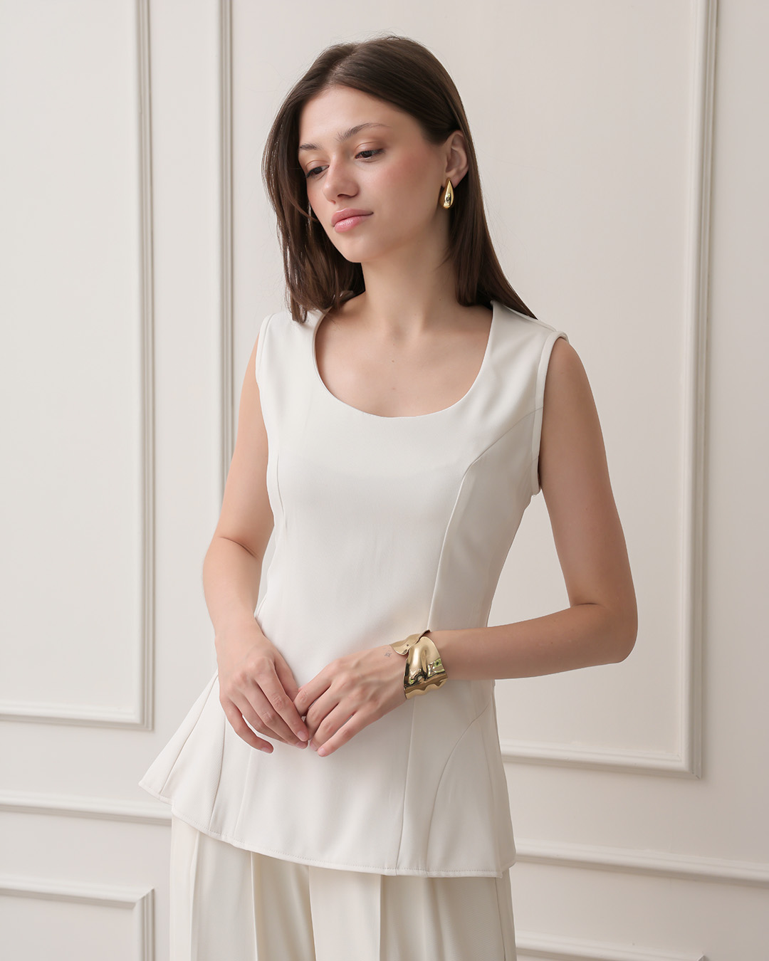 [Tutuloph] Maisy Tank Top | Atasan Sleeveless Round Neck | Tanktop Wanita Casual Elegan Big Size