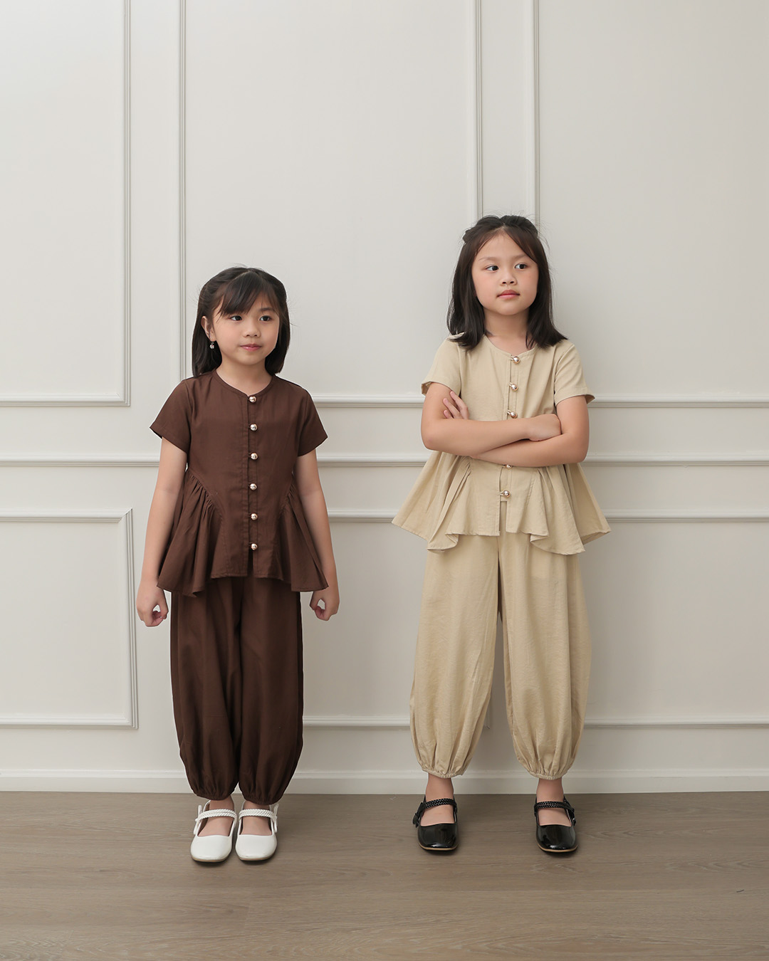 Giana Blouse Kids | Blouse Anak Perempuan Lengan Pendek | Atasan Anak Casual Peplum Kancing Depan | Usia 1-8 Tahun | TutuKids