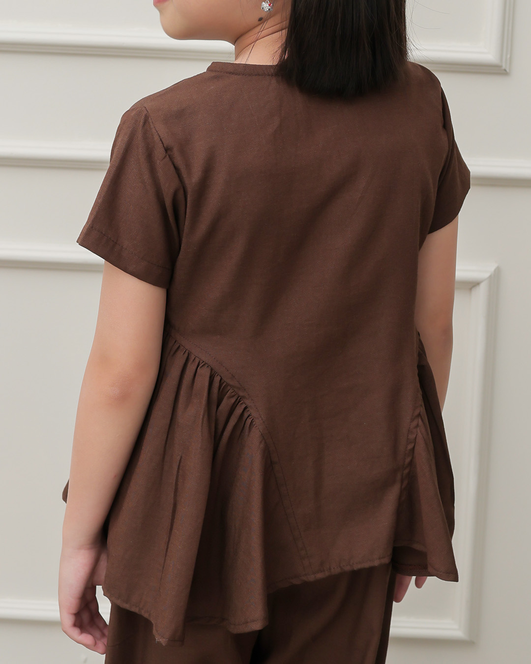 Giana Blouse Kids | Blouse Anak Perempuan Lengan Pendek | Atasan Anak Casual Peplum Kancing Depan | Usia 1-8 Tahun | TutuKids