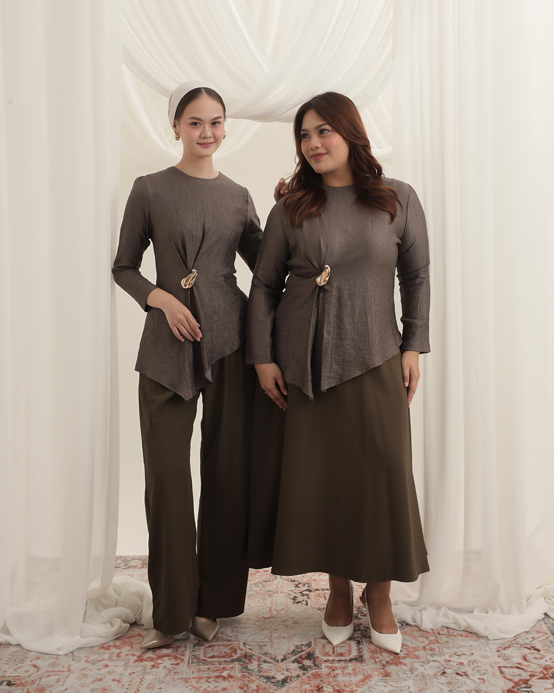 [Tutuloph] Mira Blouse | Blouse Wanita Elegan Raya Collection | One Button Lengan Panjang | Regular Casual Big Size