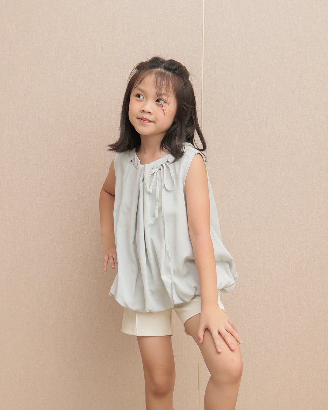Mila Tank Top Kids | Blouse Tank Top Serut Fashion Anak Perempuan | Atasan Balloon Sleeveless Casual Round Neck | Usia 1-8 Tahun | TutuKids