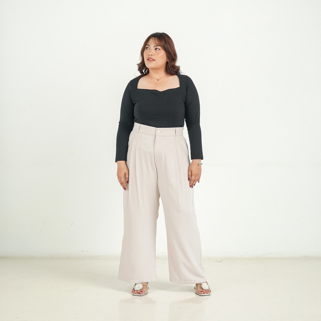 [Tutuloph] Basic Long Kulot V3 | Kulot Celana Karet Kantor Highwaist Pants | Flowy Pants All size Normal Big size Premium Bawahan