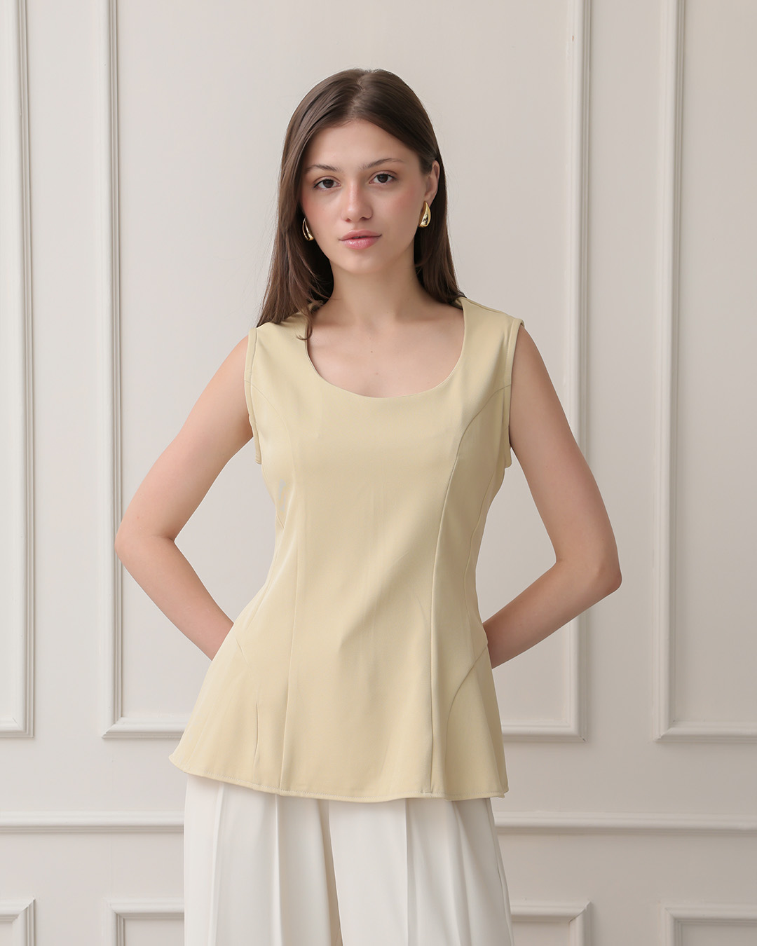 [Tutuloph] Maisy Tank Top | Atasan Sleeveless Round Neck | Tanktop Wanita Casual Elegan Big Size