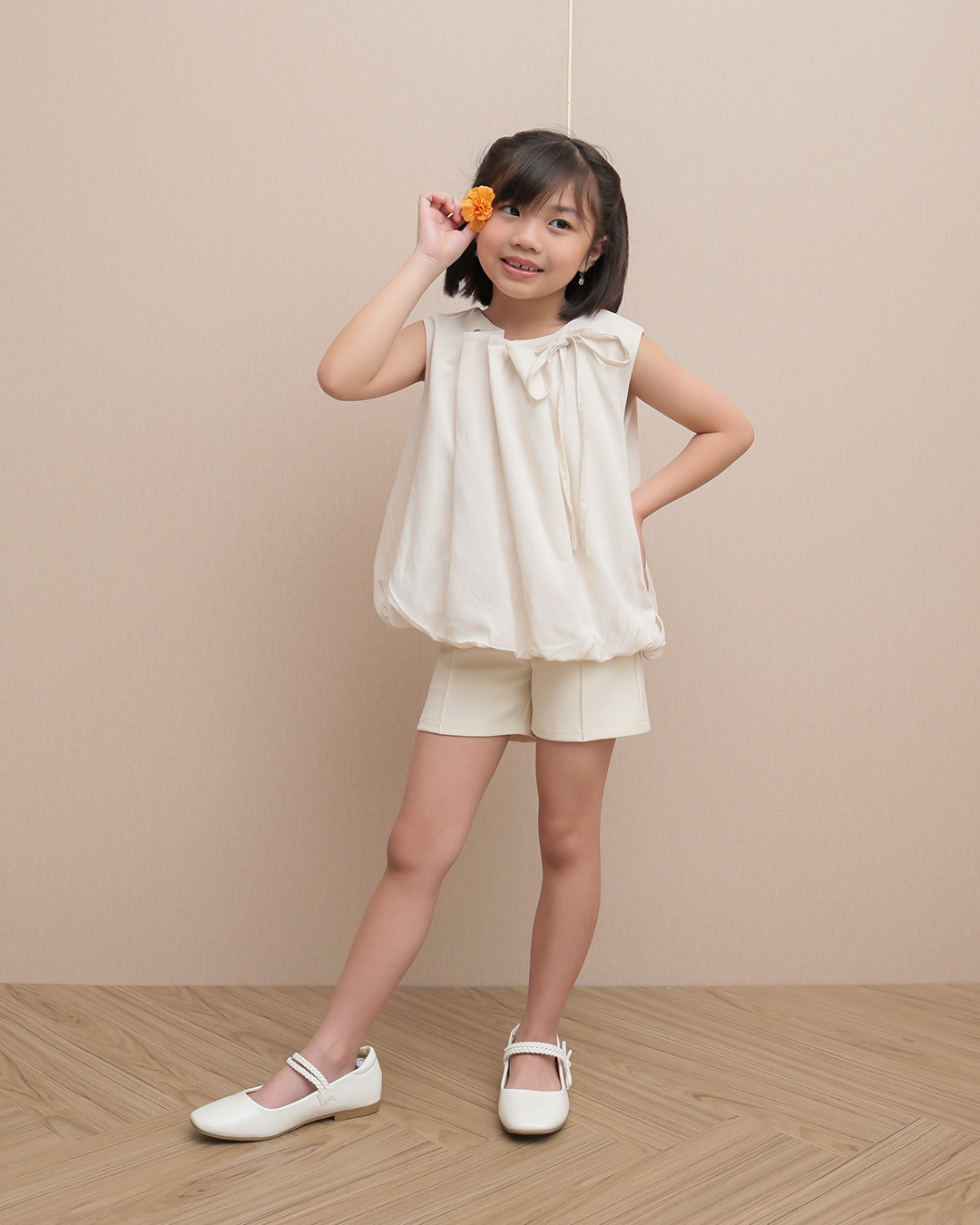 Mila Tank Top Kids | Blouse Tank Top Serut Fashion Anak Perempuan | Atasan Balloon Sleeveless Casual Round Neck | Usia 1-8 Tahun | TutuKids