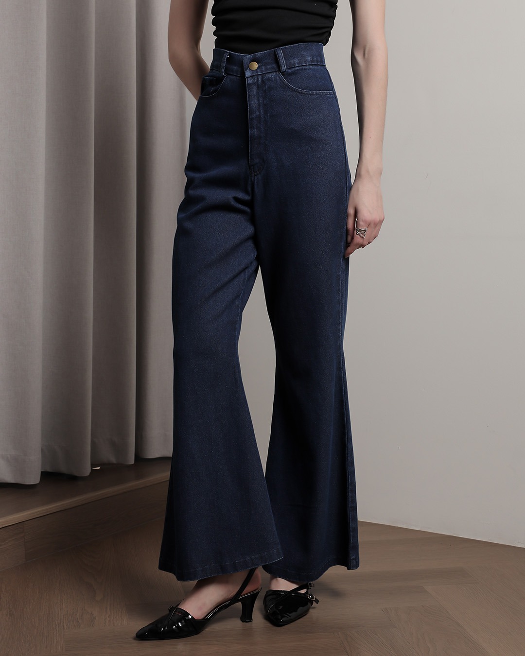 [Tutuloph] Nico Pants | Celana Jeans Bawahan Wanita Denim Jeans - Denim Collection | Celana Highwaist Cutbray Jeans Denim Pants Navy | Casual Fashion Normal Bigsize