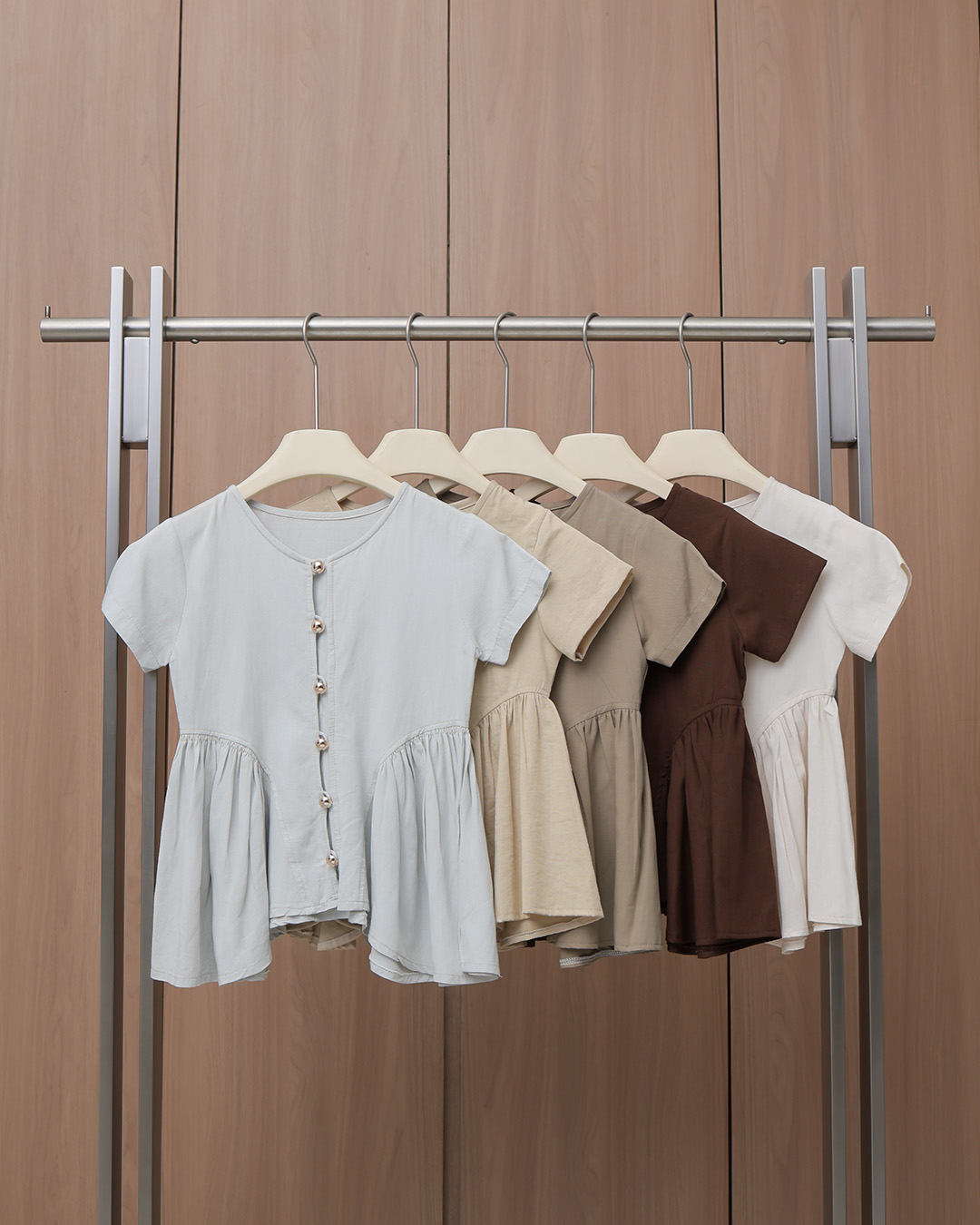 Giana Blouse Kids | Blouse Anak Perempuan Lengan Pendek | Atasan Anak Casual Peplum Kancing Depan | Usia 1-8 Tahun | TutuKids