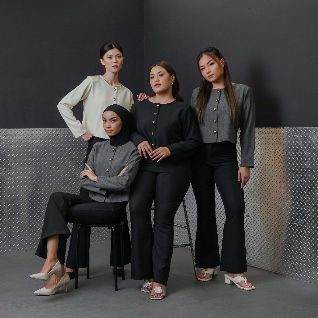 [Tutuloph] Iris Outer Top | Outer Wanita Premium Lengan Panjang | Luaran Casual Elegan – Koleksi Eksklusif Fit to Big Size