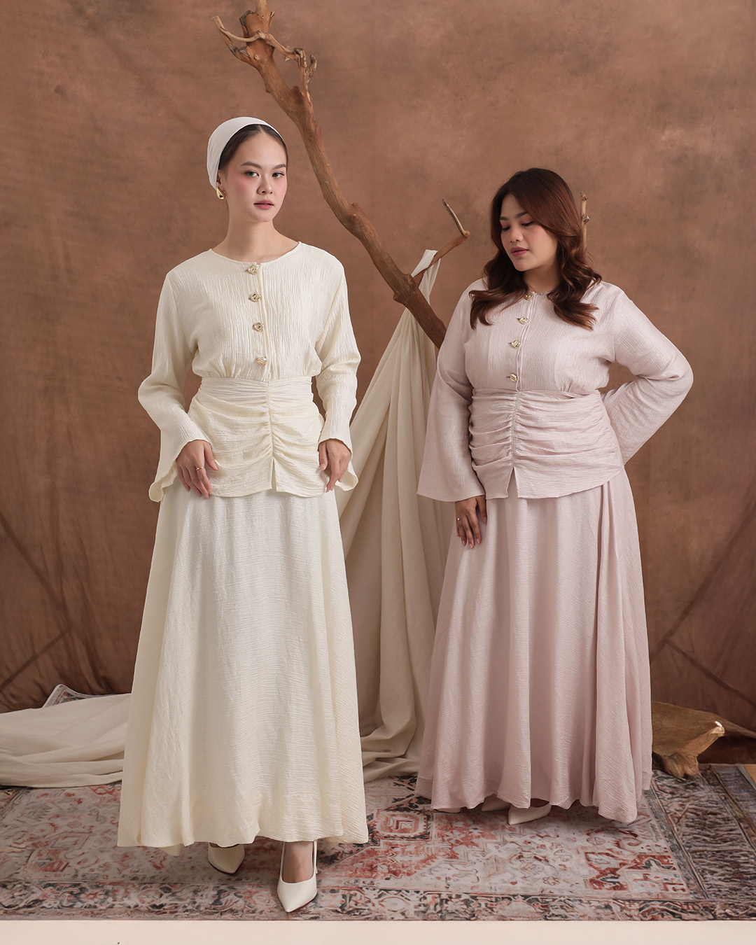 [Tutuloph] Farah Blouse | Blouse Ruffle Elegan Raya Collection | Kancing Depan Lengan Panjang | Regular Casual Big Size