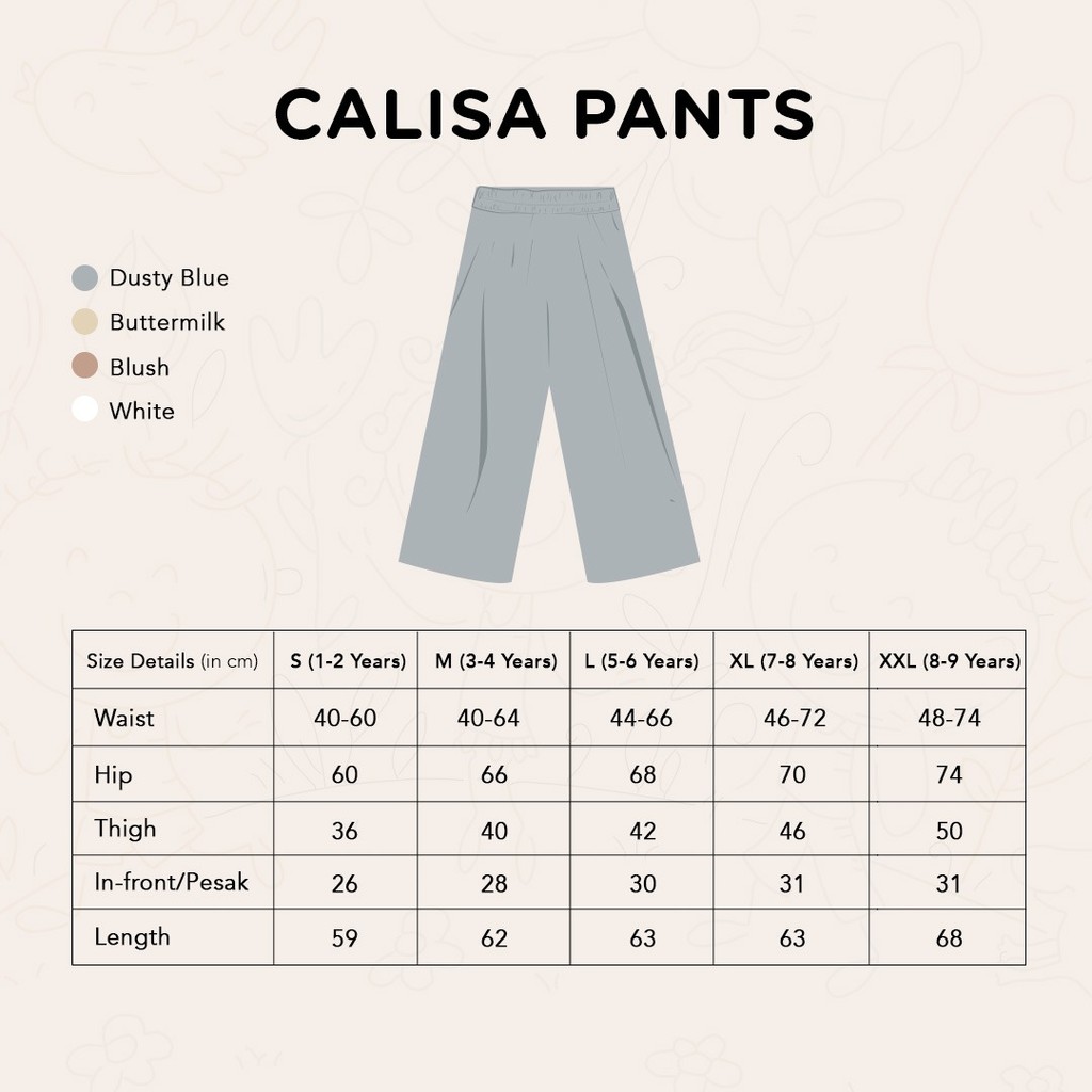 Calisa Pants Kids | Celana Panjang Anak Perempuan | Usia 1-10 Tahun | Bawahan Anak Perempuan |  Fashion Anak | TutuKids