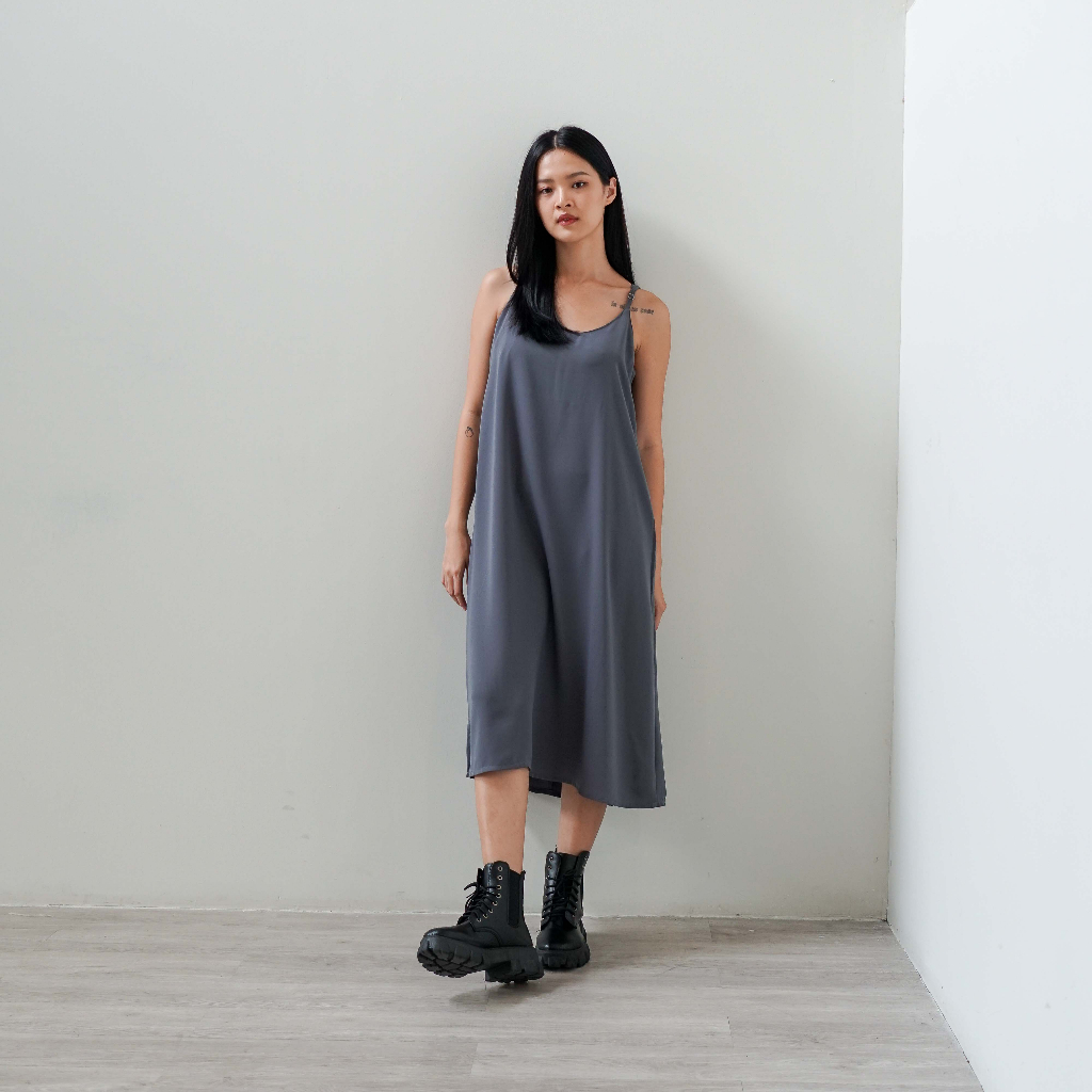 [Tutuloph] Daysee Dress | Midi Dress | Sleeveless | Dress Simple Wanita Fashion Wanita Jumbo Normal Bigsize