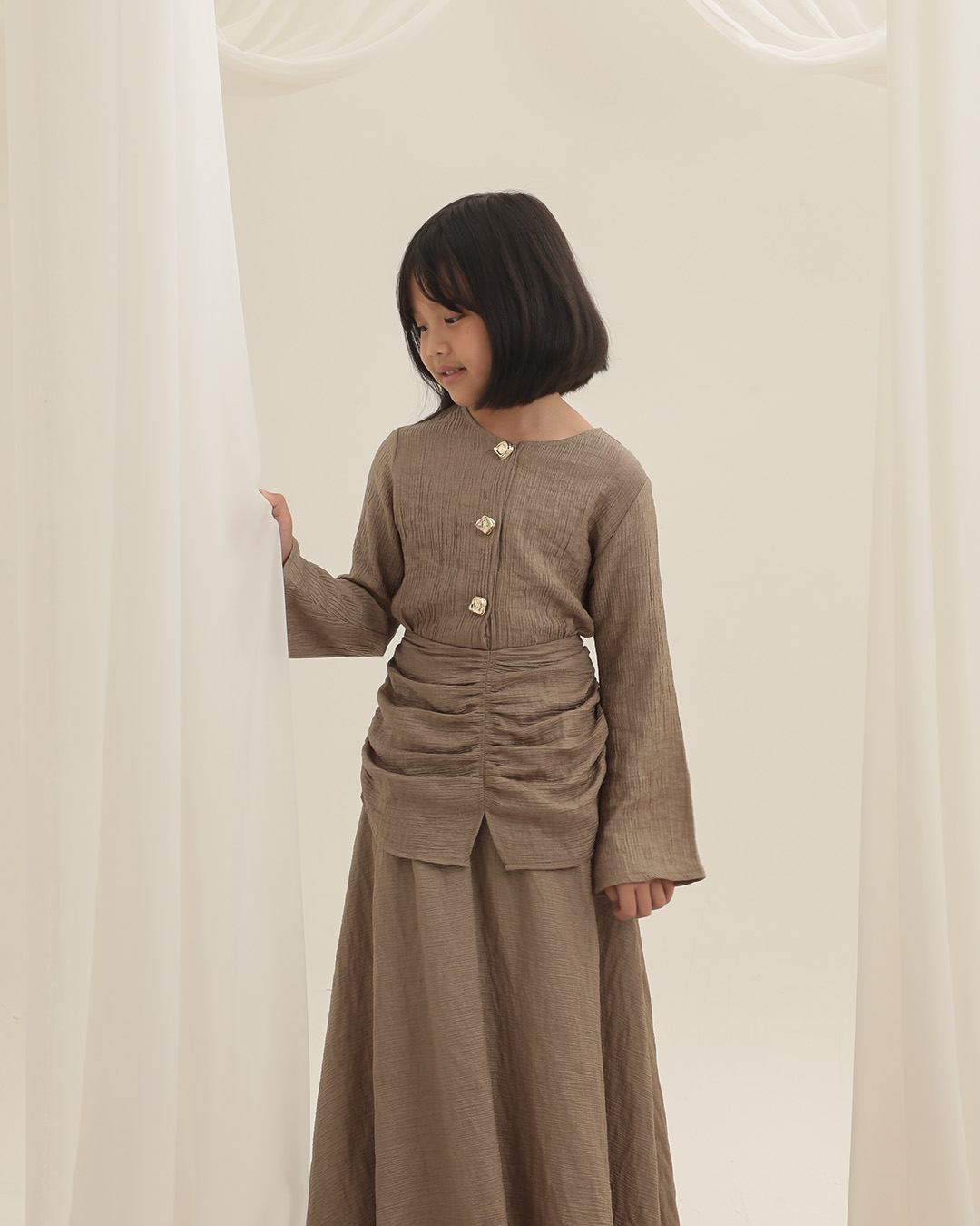 One Set Little Ranya Skirt + Little Mira Blouse/Little Farah Blouse Kids | Bawahan Rok Panjang dan Atasan Anak Perempuan | Usia 7-8 Tahun | Bawahan dan Atasan Anak | Tutu Kids