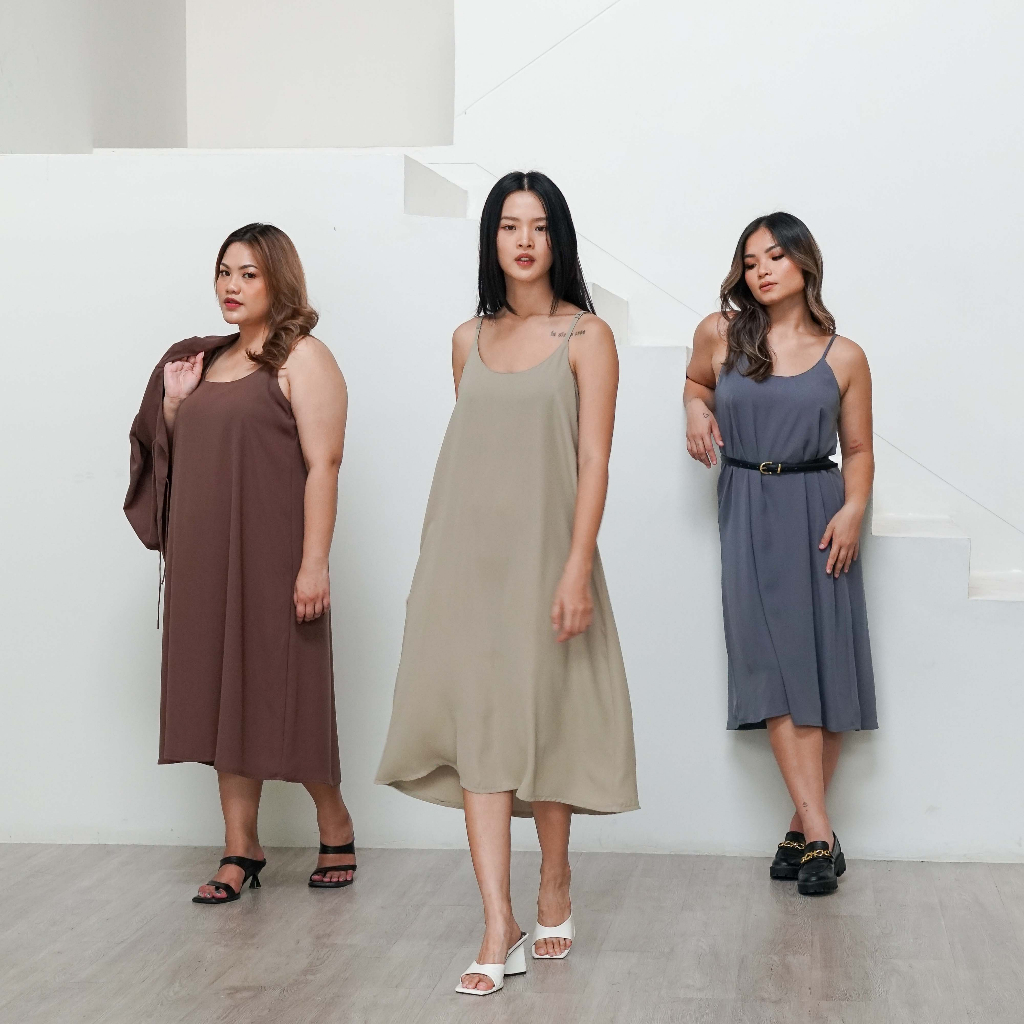 [Tutuloph] Daysee Dress | Midi Dress | Sleeveless | Dress Simple Wanita Fashion Wanita Jumbo Normal Bigsize