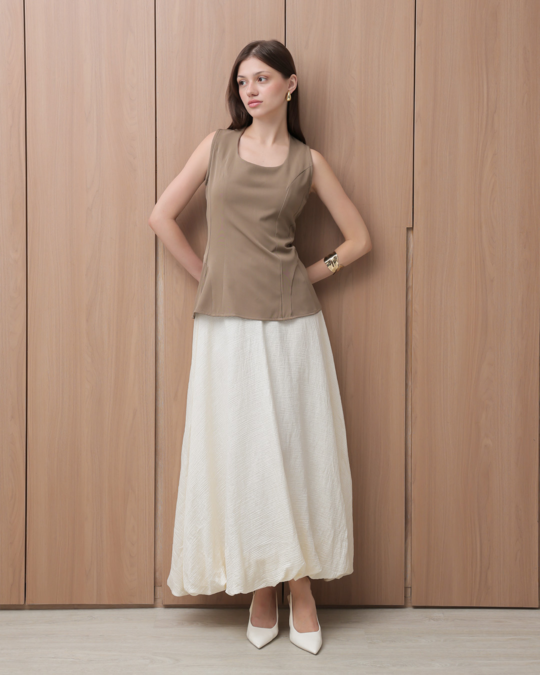 [Tutuloph] Maisy Tank Top | Atasan Sleeveless Round Neck | Tanktop Wanita Casual Elegan Big Size