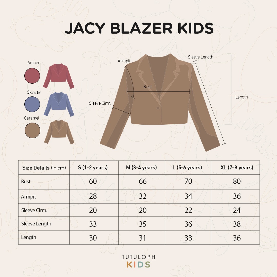 Jacy Blazer | Blazer Anak Perempuan | Usia 1-8 Tahun | Atasan Anak Perempuan |  Fashion Anak | TutuKids