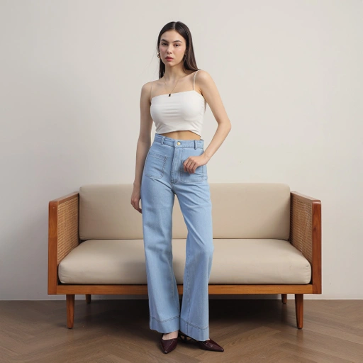 Image of [Tutuloph] Kana Pants | Celana Jeans Kantong Depan Bawahan Wanita Denim Jeans - Denim Collection | Celana Highwaist Kulot Jeans Denim Pants Navy Casual Fashion Normal Bigsize