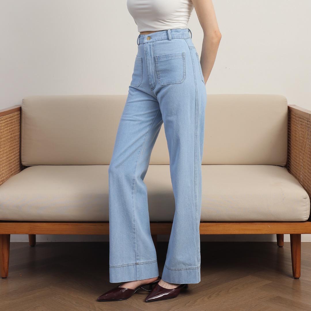 [Tutuloph] Kana Pants | Celana Jeans Kantong Depan Bawahan Wanita Denim Jeans - Denim Collection | Celana Highwaist Kulot Jeans Denim Pants Navy Casual Fashion Normal Bigsize