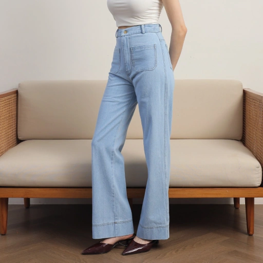 Image of [Tutuloph] Kana Pants | Celana Jeans Kantong Depan Bawahan Wanita Denim Jeans - Denim Collection | Celana Highwaist Kulot Jeans Denim Pants Navy Casual Fashion Normal Bigsize