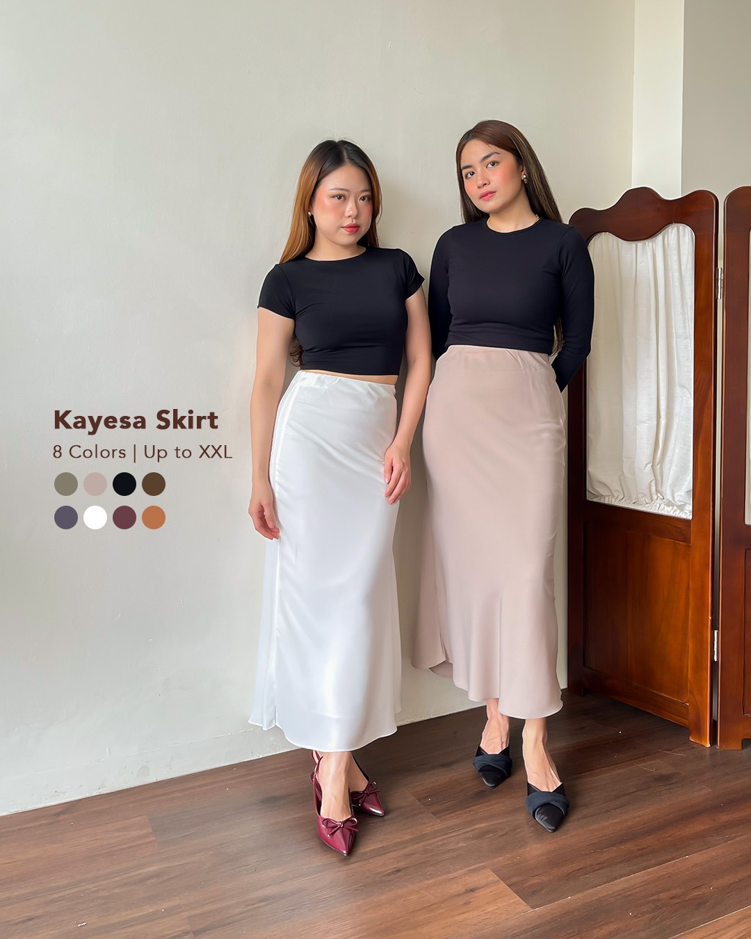 [Tutuloph] Kayesa Long Skirt | Rok Panjang Mermaid Skirt Wanita Pinggang Karet – Fit to Big Size | Rok Elegan & Nyaman untuk Look Feminim & Stylish