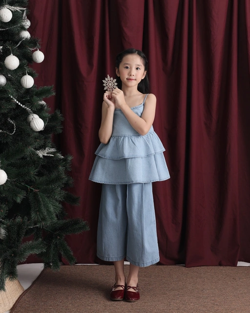 Image of Kenny Pants Kids | Denim Kulot Anak Perempuan | Usia 1-8 Tahun | Celana Jeans Panjang 3/4 Anak | Fashion Anak | TutuKids