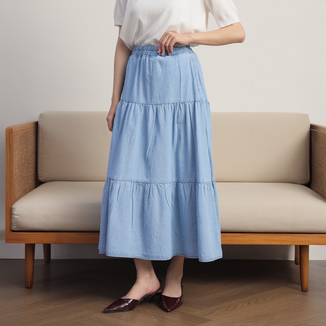 [Tutuloph] Mary Skirt | Rok Ruffle Bawahan Denim  | Denim Bottom Jeans - Denim Collection | Denim All size Normal Big size