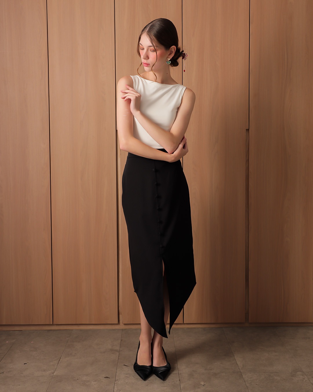 [Tutuloph] Melin Skirt | Rok Wanita Kancing Depan Pinggang Karet | Bawahan Imlek Elegan | CNY Edition | Normal Big Size