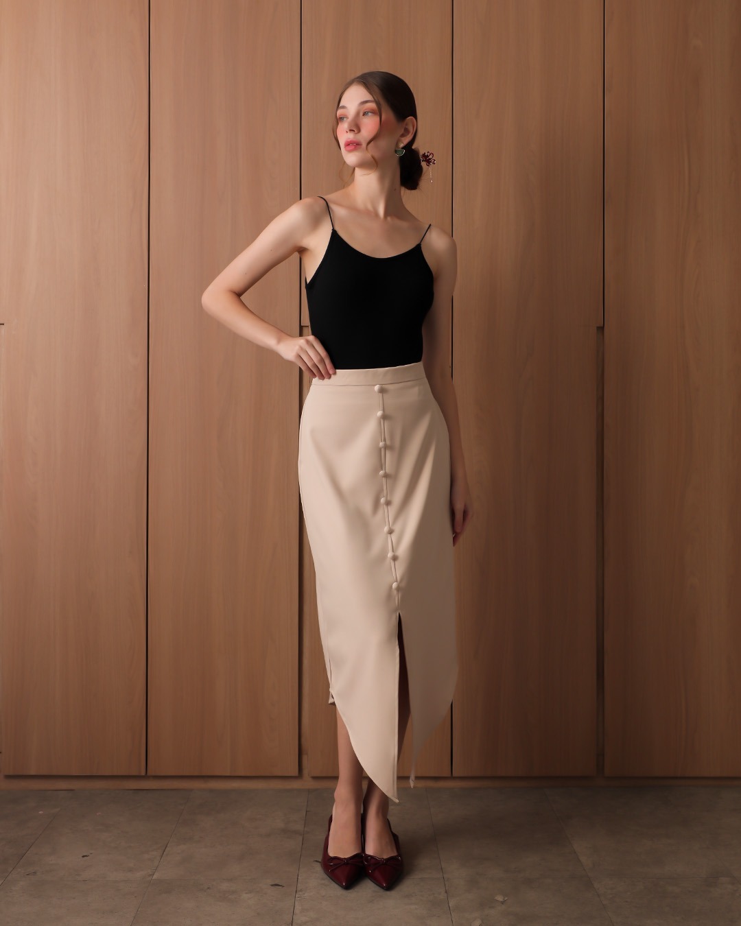 [Tutuloph] Melin Skirt | Rok Wanita Kancing Depan Pinggang Karet | Bawahan Imlek Elegan | CNY Edition | Normal Big Size