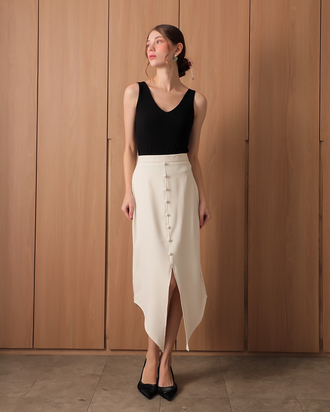 [Tutuloph] Melin Skirt | Rok Wanita Kancing Depan Pinggang Karet | Bawahan Imlek Elegan | CNY Edition | Normal Big Size