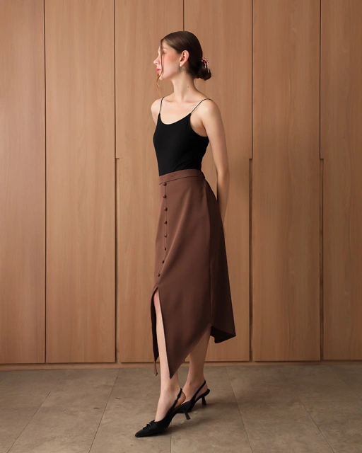 Image of [Tutuloph] Melin Skirt | Rok Wanita Kancing Depan Pinggang Karet | Bawahan Imlek Elegan | CNY Edition | Normal Big Size