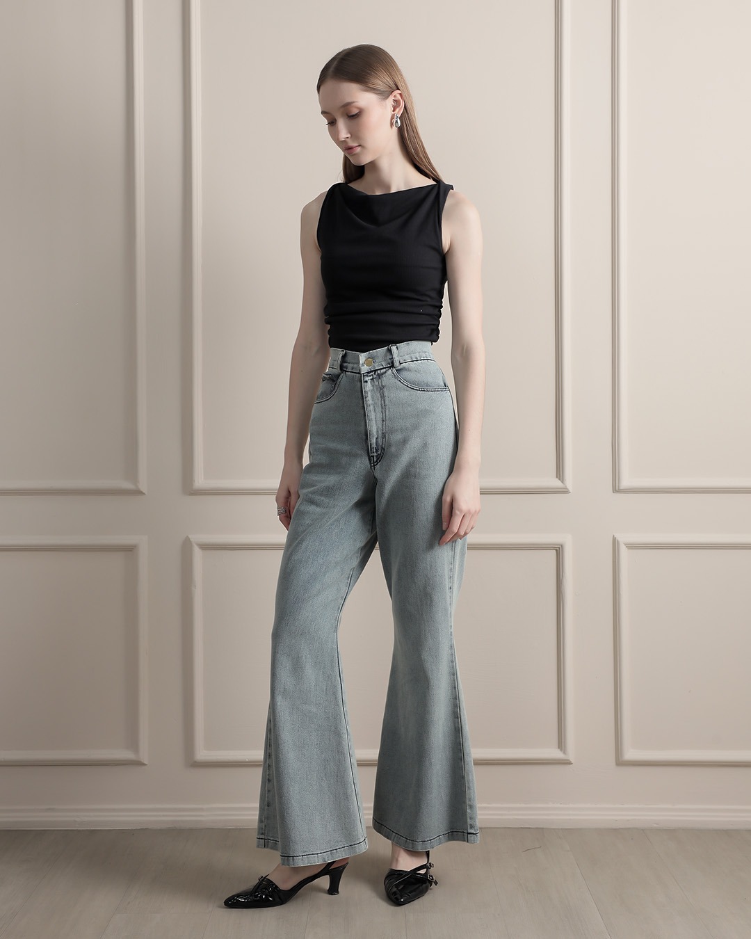 [Tutuloph] Nico Pants | Celana Jeans Bawahan Wanita Denim Jeans - Denim Collection | Celana Highwaist Cutbray Jeans Denim Pants Navy | Casual Fashion Normal Bigsize