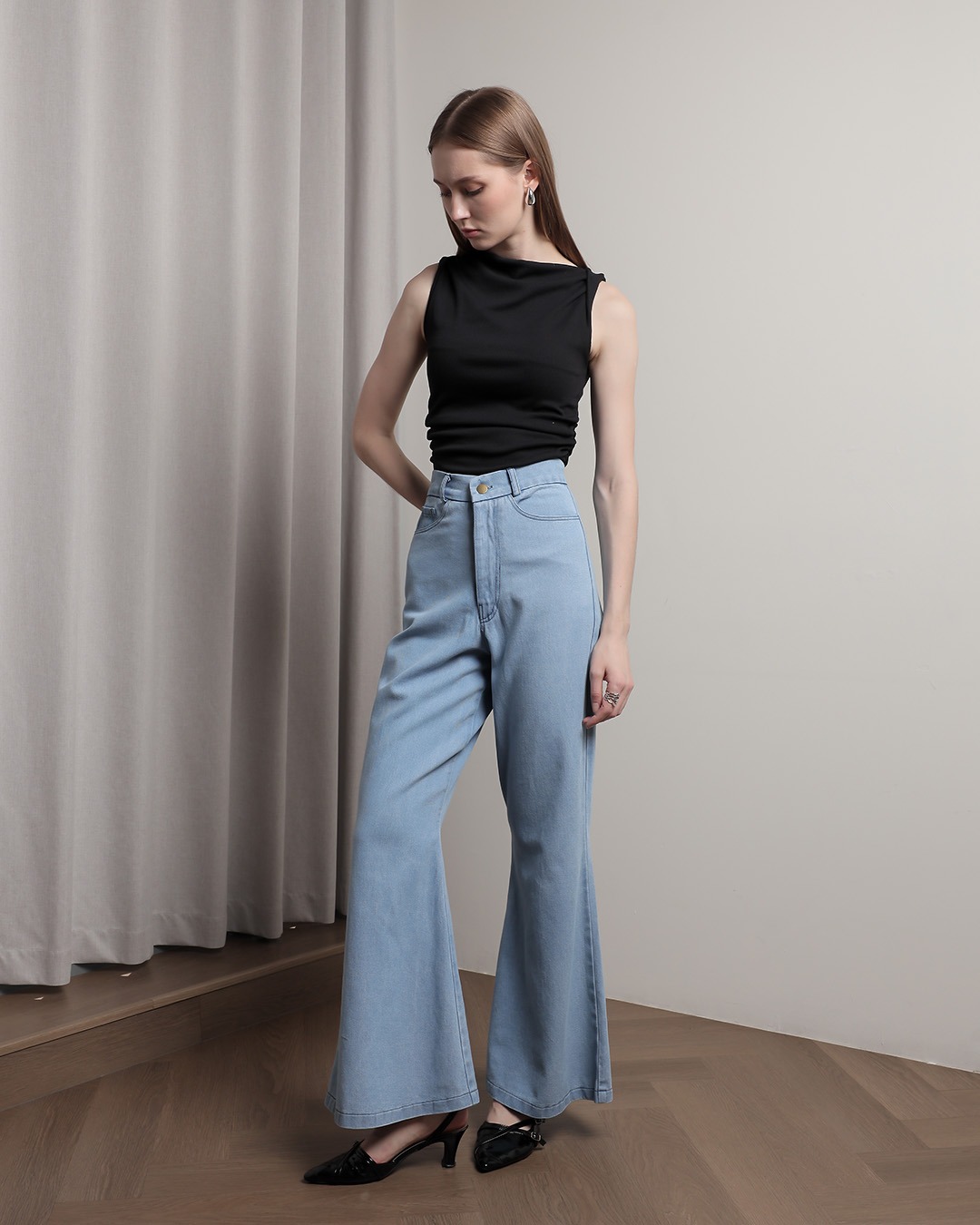 [Tutuloph] Nico Pants | Celana Jeans Bawahan Wanita Denim Jeans - Denim Collection | Celana Highwaist Cutbray Jeans Denim Pants Navy | Casual Fashion Normal Bigsize