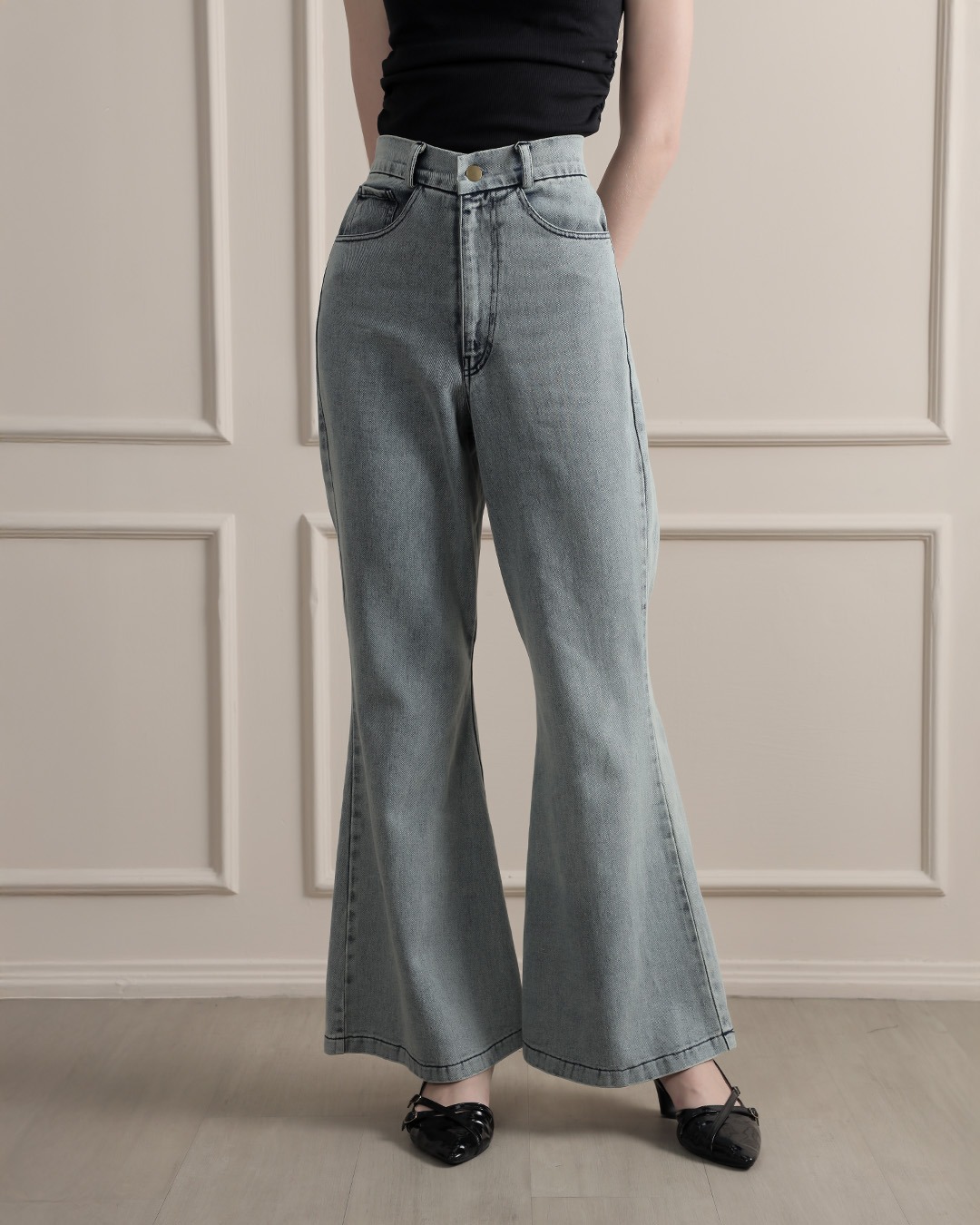 [Tutuloph] Nico Pants | Celana Jeans Bawahan Wanita Denim Jeans - Denim Collection | Celana Highwaist Cutbray Jeans Denim Pants Navy | Casual Fashion Normal Bigsize
