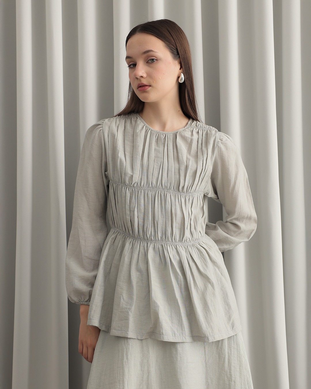 [Tutuloph] Romi Blouse | Atasan Wanita | Blouse Lengan Panjang Casual Fashion Normal Bigsize