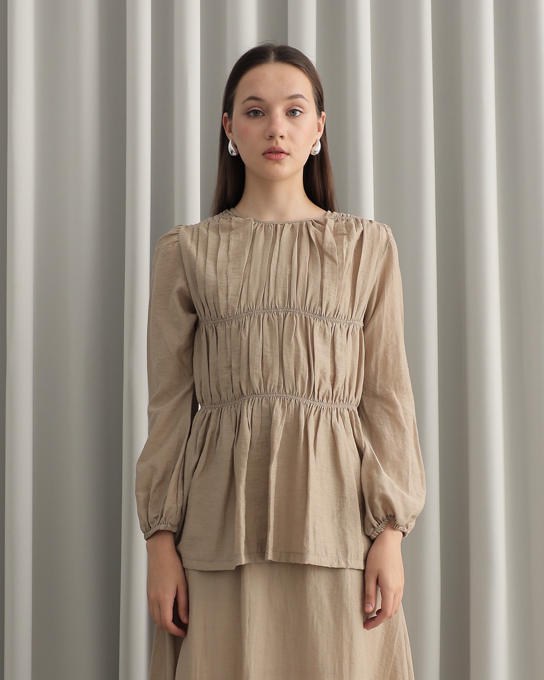[Tutuloph] Romi Blouse | Atasan Wanita | Blouse Lengan Panjang Casual Fashion Normal Bigsize