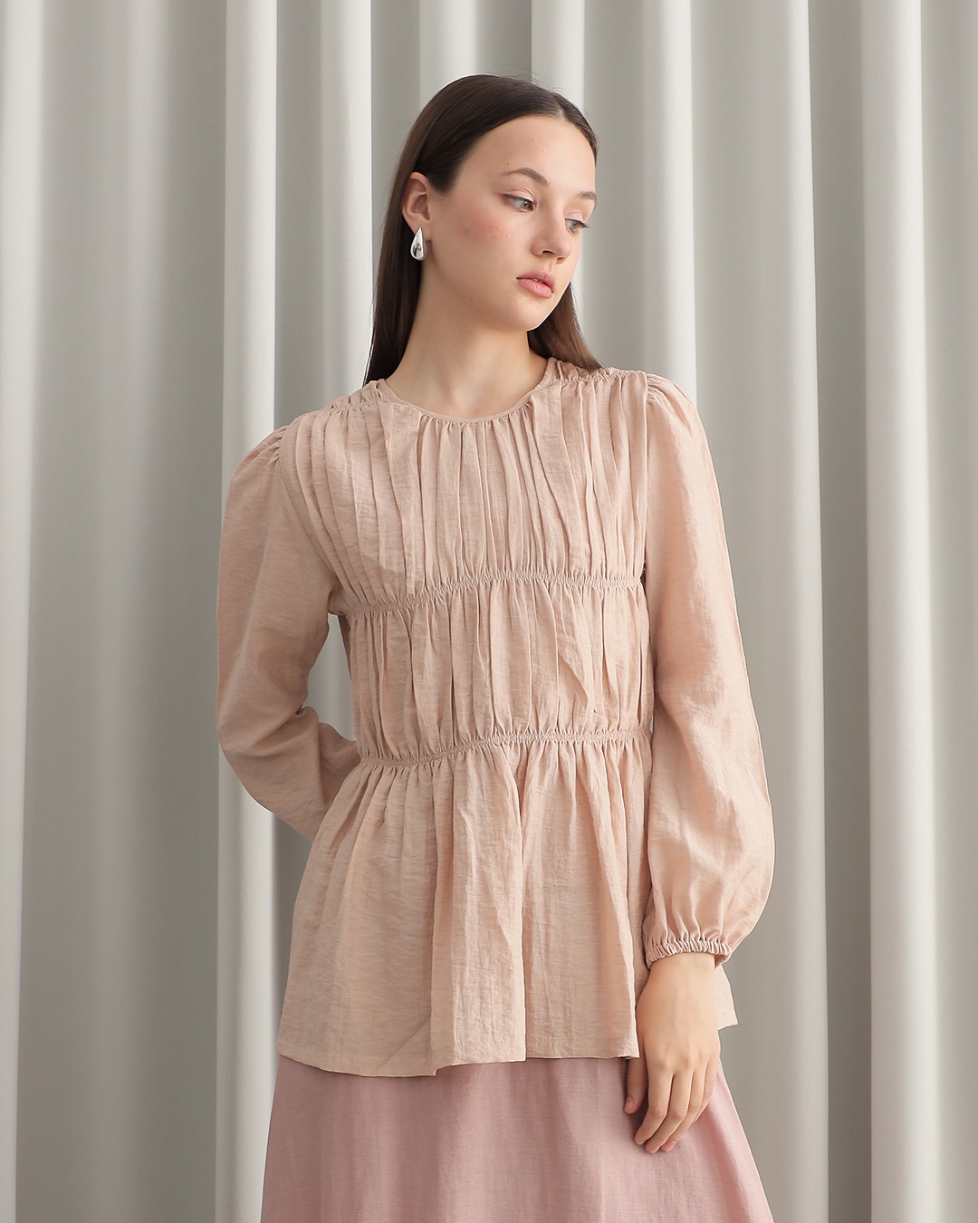 [Tutuloph] Romi Blouse | Atasan Wanita | Blouse Lengan Panjang Casual Fashion Normal Bigsize