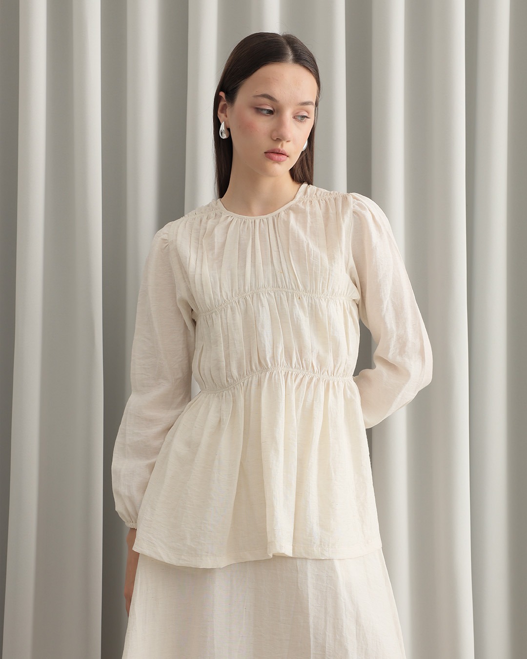 [Tutuloph] Romi Blouse | Atasan Wanita | Blouse Lengan Panjang Casual Fashion Normal Bigsize
