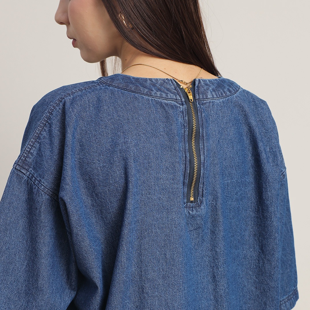 [Tutuloph] Sydney Shirt | Atasan Wanita Denim Top Jeans | Blouse Pendek Oversized Denim Casual Fashion Normal Bigsize