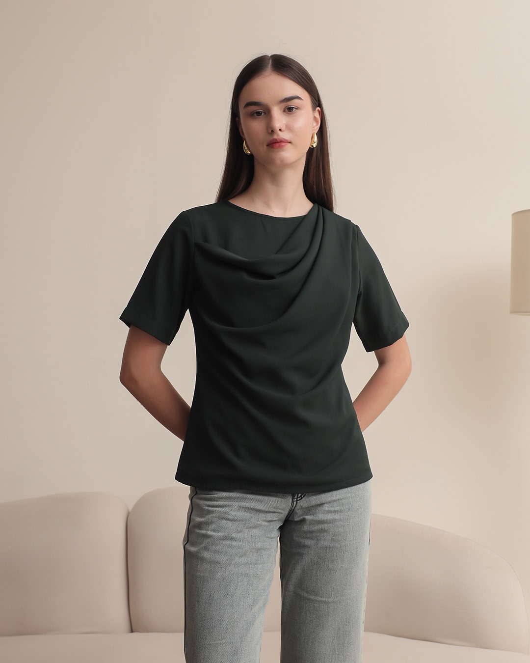 [Tutuloph] Tiffa Blouse | Short Sleeve | Fit Blouse Wanita | Atasan Kasual Wanita Rempel | Casual Fashion Normal Bigsize