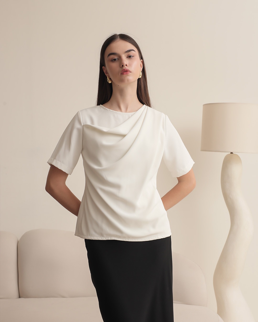 [Tutuloph] Tiffa Blouse | Short Sleeve | Fit Blouse Wanita | Atasan Kasual Wanita Rempel | Casual Fashion Normal Bigsize