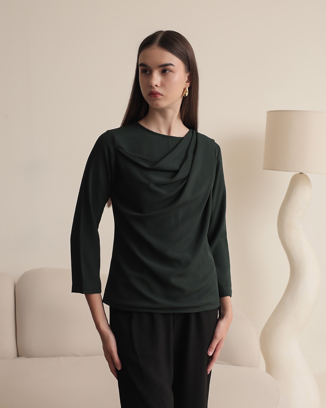 [Tutuloph] Tory Blouse | Long Sleeve | Fit Blouse Wanita | Atasan Kasual Wanita Rempel | Casual Fashion Normal Bigsize