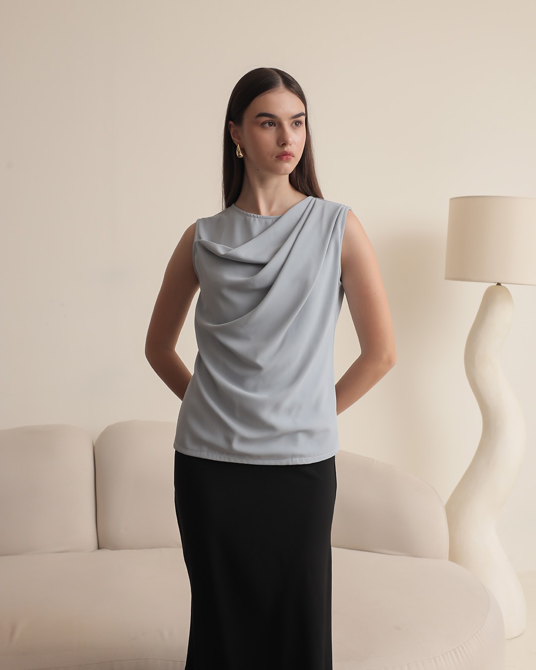 [Tutuloph] Tyra Tanktop | Sleeveless | Fit Blouse Wanita | Atasan Kasual Wanita Rempel | Casual Fashion Normal Bigsize