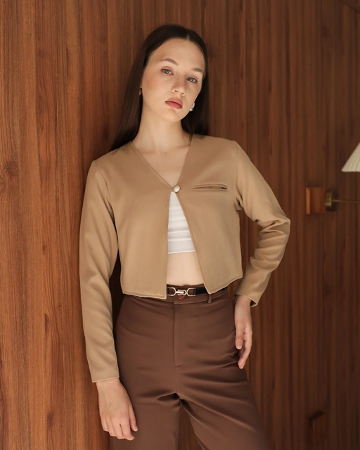 Image of [Tutuloph] Vay Outer Long | Outer Crop Top Wanita | Button Outer Lengan Panjang | Atasan Wanita Casual Fashion Normal Bigsize