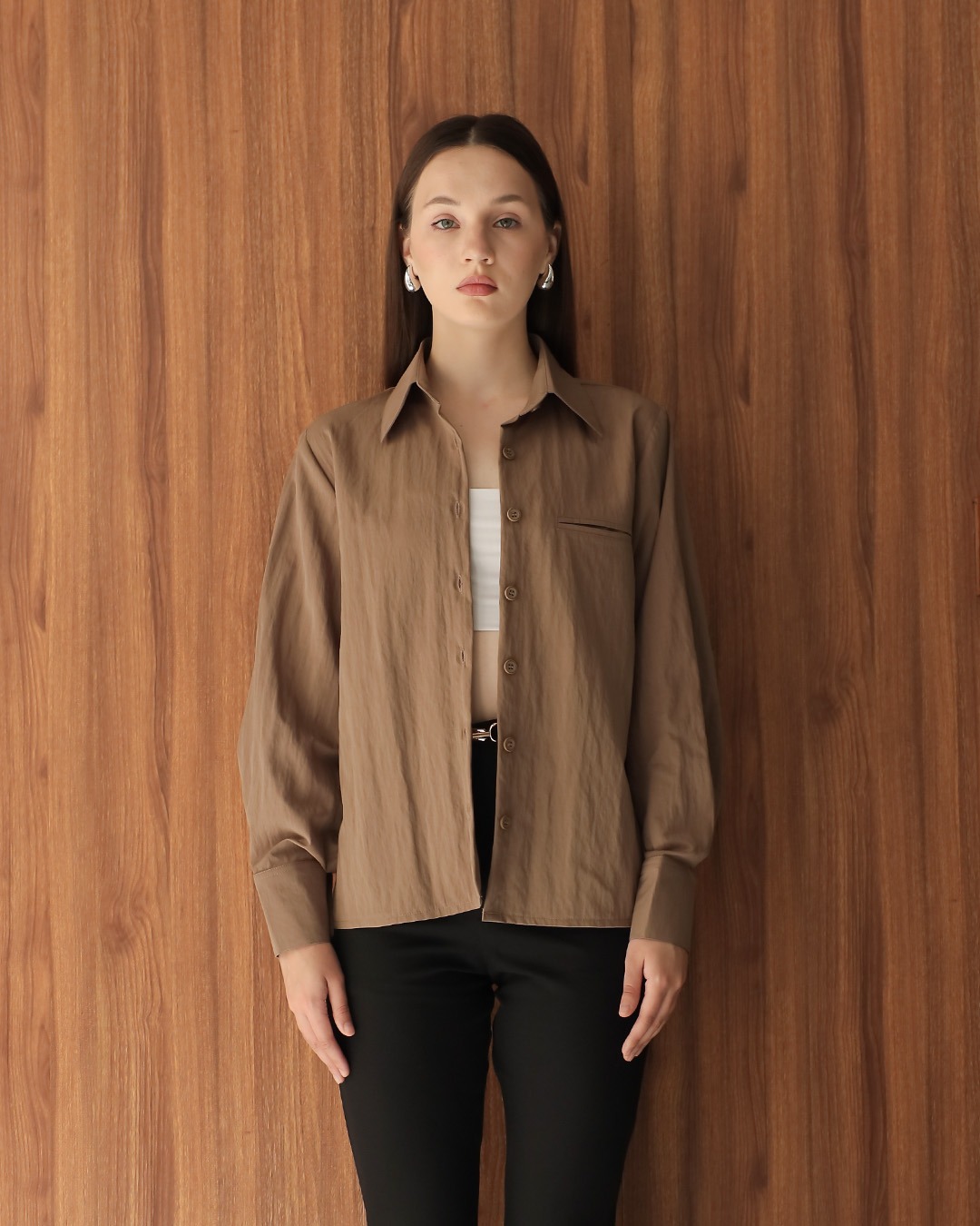 [Tutuloph] Welly Shirt | Kemeja Lengan Panjang Wanita | Atasan Kemeja Casual Fashion Normal Bigsize