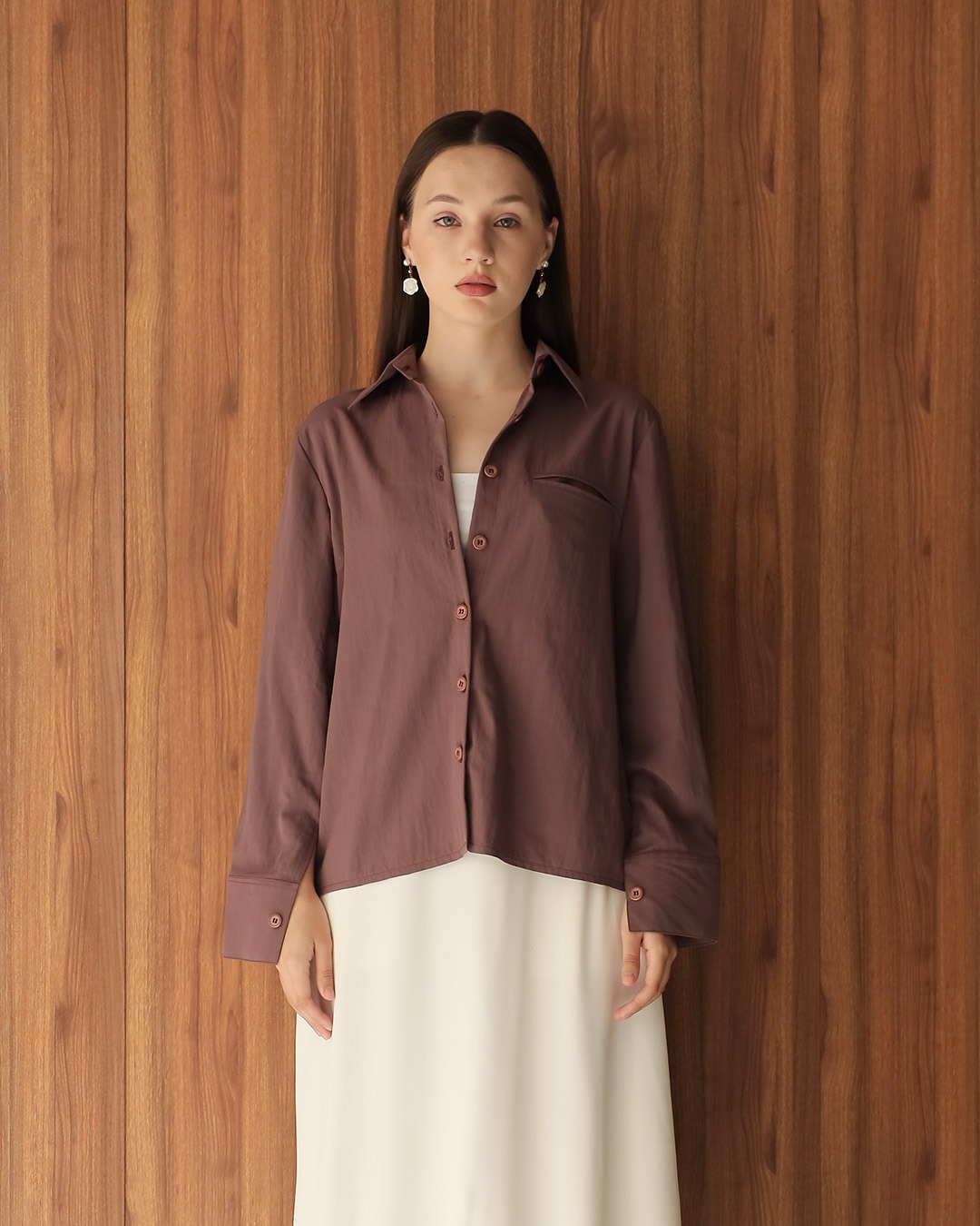 [Tutuloph] Welly Shirt | Kemeja Lengan Panjang Wanita | Atasan Kemeja Casual Fashion Normal Bigsize