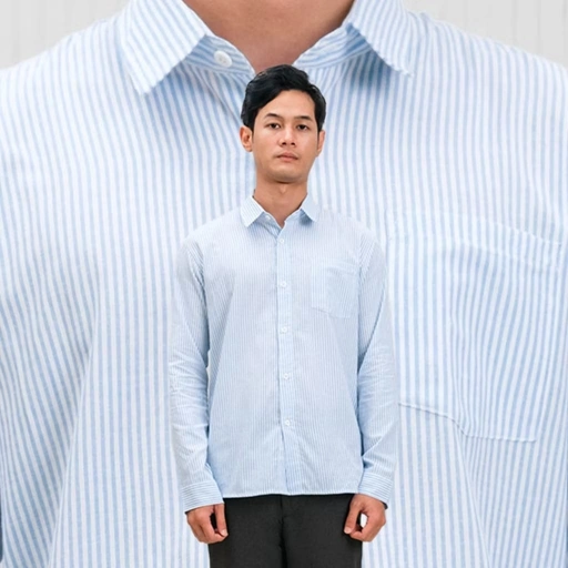 Image of LOCAROM Axis Shirt | Kemeja Stripe Salur | Longsleeve Striped Perfection